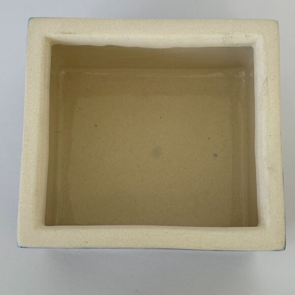 World Market Ceramic Square Trinket Box With Floral Design & Blue Yellow Accents - Picture 3 of 8